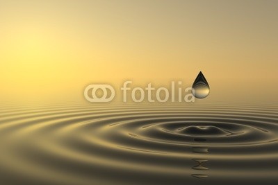 dampoint, Zen drop falls into the water (Wunschgröße, Fotografie, Photografie, Wasser, Tropfen, fallender Wassertropfen, Kreise, Yoga, Sonnenuntergang, Zen, Buddhismus, Konzentration, Meditation, Ruhe,  Entspannung, Wellness, Badezimmer, bunt)