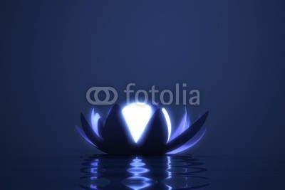 dampoint, Zen flower lotus with glowing sphere (Wunschgröße, Fotografie, Photografie, Wasser, Blüte, Lotus, Kugel, Leuchten, Erleuchtung, sich treiben lassen, Yoga, Licht, Nachtszene, Zen, Buddhismus, Entspannung, Meditation, Ruhe, Stille, Wellness, Badezimmer, Schlafzimmer, grau / blau)