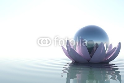 dampoint, Zen flower with sphere (Wunschgröße, Fotografie, Photografie, Wasser, Blüte, Lotus, Kugel, sich treiben lassen, Yoga, Licht,  Zen, Buddhismus, Entspannung, Meditation, Ruhe, Stille, Wellness, Badezimmer, Schlafzimmer, bunt)