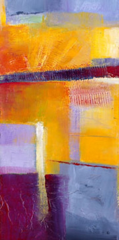 Bea Danckaert, Deep View II (Abstrakte Malerei, Farbfelder, abstrakte Formen, lebendig, leuchtend, Büro, Business, Wohnzimmer, Arztpraxis, bunt)