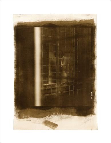 Daniel BASTIN, Window, 2007 (Fenster, Gitter, nackte Frau, Schlafzimmer, Fotokunst, Aktbilder / Erotik, sepia,)