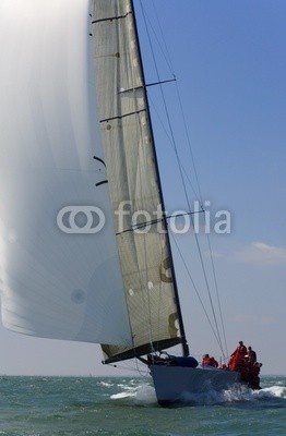 Darren Baker, racing yacht (sport, yacht, boot, sailing, segel, gespann, zusammenarbeit, rennsport, wettrennen, wettbewerb, crew, meer, welle, wasser, froh, regatta, kräfte, wind, schnell, rasch, kraftvoll, gewinnend, gewinner, schiffsrumpf, windig, amphetamine, weiß, spinnake)