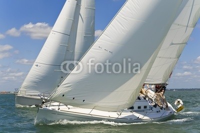 Darren Baker, Racing Yachts (yacht, rennsport, sailing, boot, segel, weiß, meer, ozean, regatta, segelboot, wind, windig, froh, sommer, spaß, crew, gespann, zusammenarbeit, schließen, wettbewerb, wettrenne)