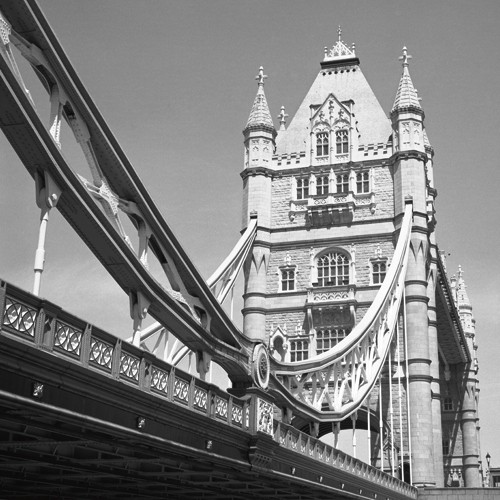 Dave Butcher, London Tower Bridge (Wunschgröße, Fotografie, Architektur, London, England, Brücke, Wahrzeichen, Büro, Wohnzimmer, Treppenhaus, schwarz/weiß)