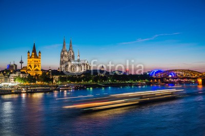 davis, Cologne at dusk (cologne, cologne, dom, architektur, abend, rhein, stadt, flieÃŸe)