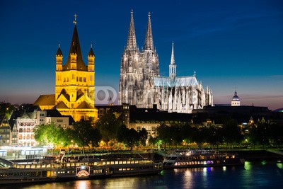 davis, Cologne at night (cologne, cologne, dom, architektur, abend, rhein, stadt, flieÃŸe)
