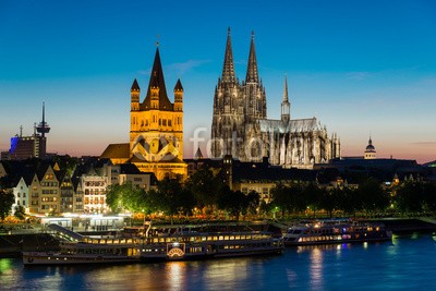 davis, Cologne (cologne, cologne, dom, architektur, abend, rhein, stadt, flieÃŸe)