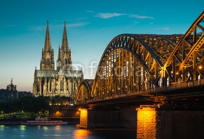 davis, Cologne (cologne, cologne, dom, architektur, abend, rhein, stadt, flieÃŸe)