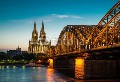 davis, Cologne (cologne, cologne, dom, architektur, abend, rhein, stadt, flieÃŸe)