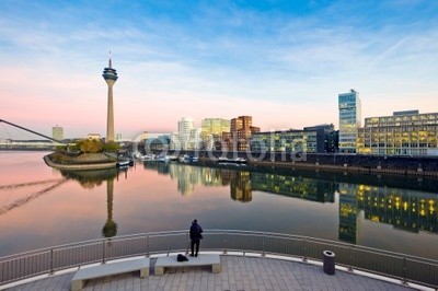 davis, DÃ¼sseldorf Medienhafen (rhein, deutsch, nacht, architektur, cologn)