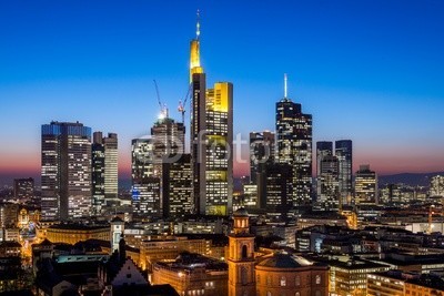 davis, Frankfurt Cityscape (frankfurt, panorama, stadt, hessen, nacht, skyline, stadt, architektur, turm, hochhaus, business, euro, bank, bank, gebÃ¤ude, frankfurt, main, deutsc)