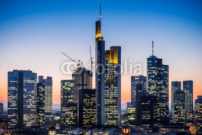 davis, Frankfurt Skyline (frankfurt, panorama, stadt, hessen, nacht, skyline, stadt, architektur, turm, hochhaus, business, euro, bank, bank, gebÃ¤ude, frankfurt, main, deutsc)