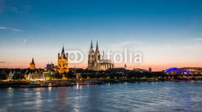 davis, KÃ¶ln (cologne, cologne, dom, architektur, abend, rhein, stadt, flieÃŸe)