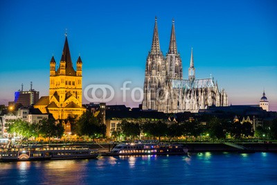 davis, KÃ¶ln (cologne, cologne, dom, architektur, abend, rhein, stadt, flieÃŸe)