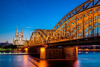 davis, KÃ¶ln (cologne, cologne, dom, architektur, abend, rhein, stadt, flieÃŸe)