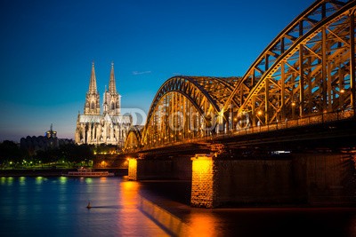 davis, KÃ¶ln (cologne, cologne, dom, architektur, abend, rhein, stadt, flieÃŸe)