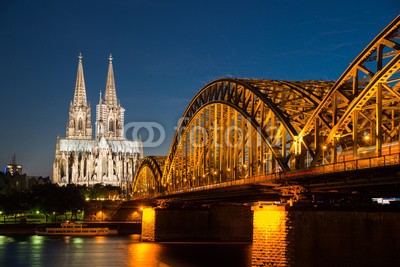 davis, KÃ¶ln (cologne, cologne, dom, architektur, abend, rhein, stadt, flieÃŸe)