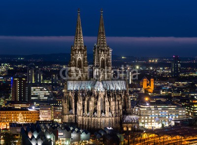 davis, KÃ¶ln (cologne, cologne, skyline, stadt, architektur, dom, landschaft, luftaufnahme, anblick, aben)