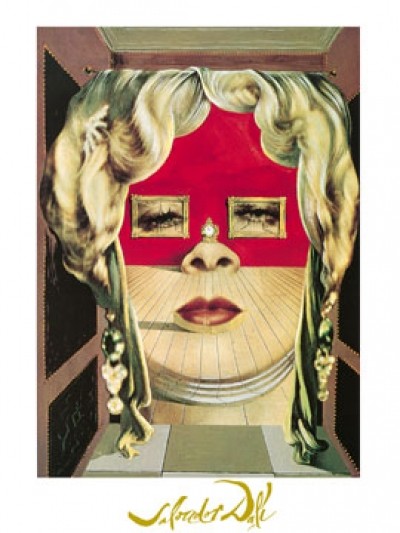 Salvador Dali, Face of Mae West (Malerei, Surrealismus, Portait, Schauspielerin, Klassische Moderne, Fantasie, Wohnzimmer, Treppenhaus,  bunt)
