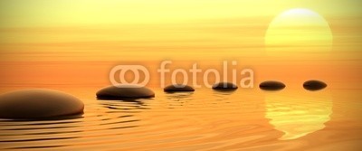 dampoint, Zen path of stones on sunset in widescreen (Wunschgröße, Fotografie, Photografie, Wasser, Meer, Steine, Kieselsteine, Reihe, Yoga, Sonnenuntergang, Zen, Buddhismus, Weg, Konzentration, Meditation, Ruhe, Stille, Wellness, Badezimmer, Schlafzimmer, bunt)