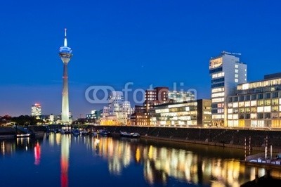 davis, DÃ¼sseldorf Medienhafen (rhein, deutsch, nacht, architektur, cologn)