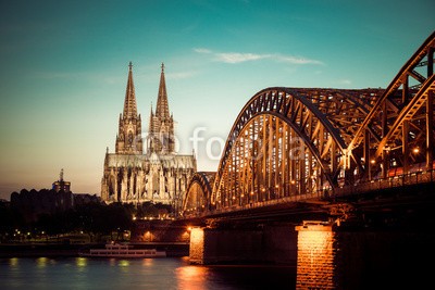 davis, KÃ¶ln (cologne, cologne, dom, architektur, abend, rhein, stadt, flieÃŸe)