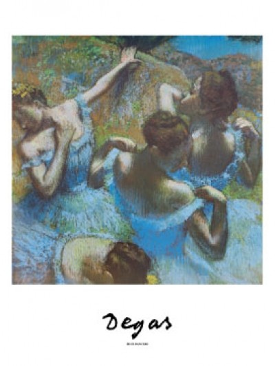Edgar Degas, Blue Dancers (Ballett, Tänzerinnen, Ballerinas, Tutu, Tüll, Impressionismus, Klassiker, Treppenhaus, Wohnzimmer, Schlafzimmer, bunt)