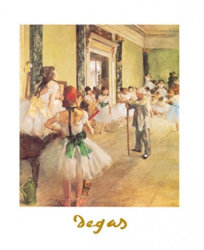 Edgar Degas, La classe de danse (Ballett, Tänzerinnen, Tanzlehrer, Ballettschule,  Tutu, Tüll, Impressionismus, Klassiker, Treppenhaus, Wohnzimmer, Schlafzimmer, bunt)