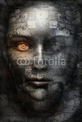 dflohr, Dark face (portrait, gesicht, frau, kopf, fleisch, welt, geheimnisvoll, mystisch, bejahrt, weiblich, close-up, dramatisch, fantasy, anschein, surreal, hübsch, hart, kontrast, trocken, strahlung, phantasie, geheimnis, auge, auge, bizarre, eingesperrt, elemen)