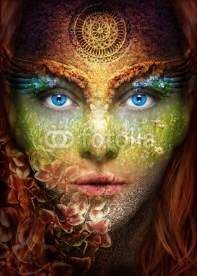 dflohr, nature woman (frau, gesicht, anschein, kopf, portrait, natur, blume, wiese, close-up, welt, element, esoterics, phantasie, grandios, fantasy, geheimnis, geheimnisvoll, nuss, mystik, mystisch, symbol, glaube, geist, gottheit, spiritual, weiblich, weich, surreal, trau)