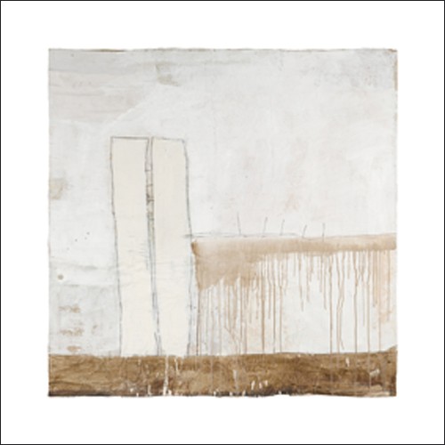 Didier JACQUIER, Sans titre, 2008 (Modern, Malerei, Abstrakt, Farbfelder, Linien, Muster, geometrische Formen, grau / weiß)