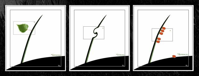 Dieter Quant, DQV06 (Zweig, Blatt, Triptychon, abstarkt, Fotokunst,  künstlich, modern, Wohnzimmer, Treppenhaus, Büro, Wunschgröße,)