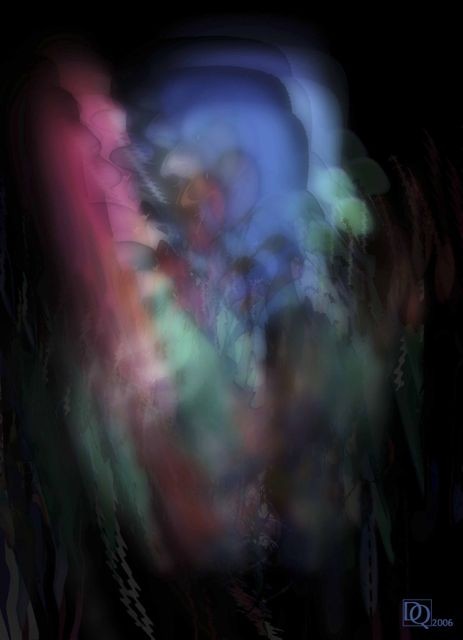 Dieter Quant, DQV13 (Abstrakt, verzerrt, unscharf, Rückenakt, nackt, Frau, Fotokunst, Farbeffekte, künstlich, modern, Wohnzimmer, Treppenhaus, Büro, Wunschgröße, bunt)