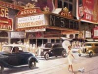 E. Denis, Los Angeles I (Straßenszene, Sommer, Städte, USA, Metropole, Los Angeles, Amerika, Malerei, Noatalgie, unscharf, Wohnzimmer, Wunschgröße, bunt)