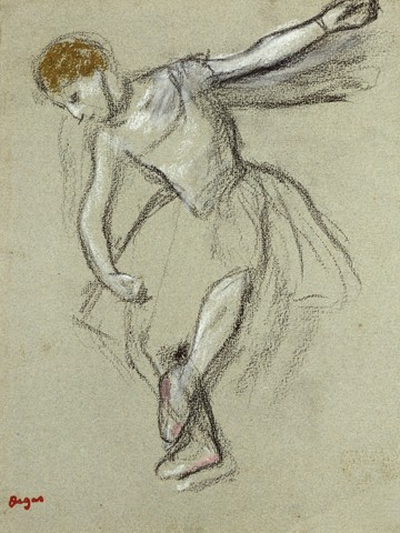 Edgar Degas, Tänzerin im Profil (Wunschgröße, Klassiker, Impressionismus, Figurativ, Tanzen, Kohlezeichnung, Ballett, Wohnzimmer, Schlafzimmer, Treppenhaus)