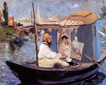 Die Barke Edouard Manet Schiff Maler Frau Bild Kunstdruck Plakat