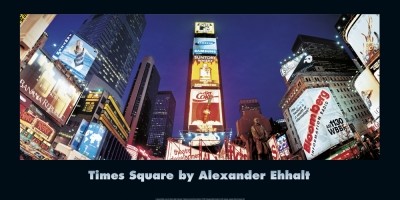 Alexander Ehhalt, Night On Broadway (Fotografie, Städte, Metropole, New York, Time Square, Perspektive, Amerika, Büro, Wohnzimmer, bunt)