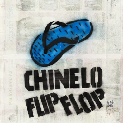 Eliot, Chinelo (Street Art, Graffity, Sandale, Schuh, Flip Flop, Urban Art, portugisisch-deutsch, Treppenhaus, Wohnzimmer, Jugendzimmer, modern, Wunschgröße, Grafik, bunt)