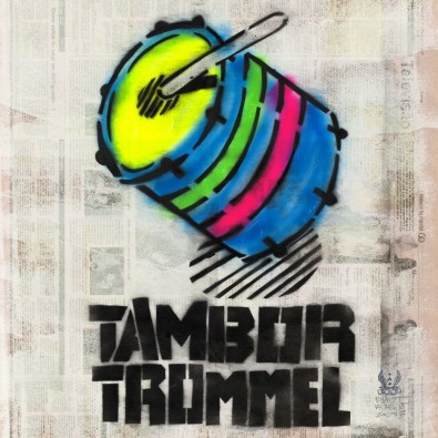 Eliot, Tambor (Street Art, Graffity, Trommel, Musikinstrument, Urban Art, portugisisch-deutsch, Treppenhaus, Wohnzimmer, Jugendzimmer, modern, Wunschgröße, Grafik, bunt)