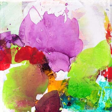 El               Ruttkau         , Violet grace (Abstrakt, Abstrakte Malerei, zeitgenössiche, energetisch, explosiv, floral, modern, Büro, Business, Wohnzimmer, Wunschgröße, leuchtend, bunt)