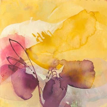 El Witt, Blossoms (Blüten, abstrakt, Aquarell, Malerei, zart, filigran, transparent, Wohnzimmer, Schlafzimmer, Wunschgröße, bunt)