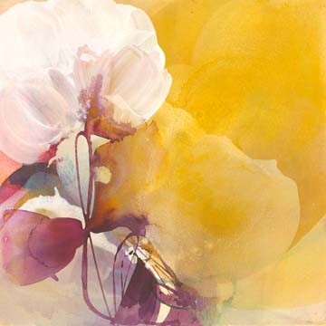 El Witt, White Blossom (Blüten, abstrakt, Aquarell, Malerei, zart, filigran, transparent, Wohnzimmer, Schlafzimmer, Wunschgröße, bunt)