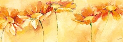 Elena Filatov, Feldblumenparade (Blumen, Blüten, Botanik, Gerbera, Treppenhaus, Wohnzimmer, Schlafzimmer, Wunschgröße, gelb / orange)