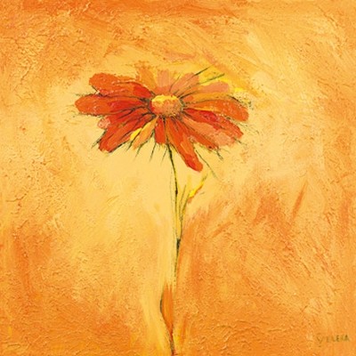 Elena Filatov, Fiore 2 (Blumen, Blüten, Botanik, Gerbera, Treppenhaus, Wohnzimmer, Schlafzimmer, Wunschgröße, gelb / orange)