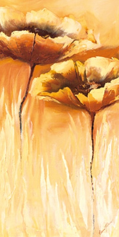 Elena Filatov, Kupfer Symphonie (Blumen, Blüten, Botanik, Mohn, Treppenhaus, Wohnzimmer, Schlafzimmer, Wunschgröße, Kupfer)