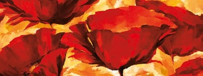 Elena Filatov, Mohnparade (Blumen, Blüten, Botanik, Mohn, Treppenhaus, Wohnzimmer, Schlafzimmer, Wunschgröße, leuchtend, rot / gelb)