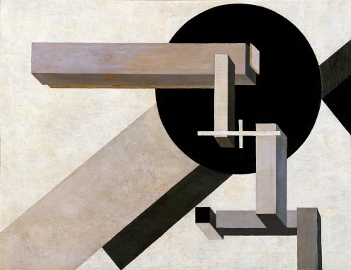 El Lissitzky, Proun 1 D (Avantgarde, Konstruktivismus, geometrische Formen, Klassische Moderne, Malerei, Wunschröße, Büro, Business, Wohnzimmer, bunt)