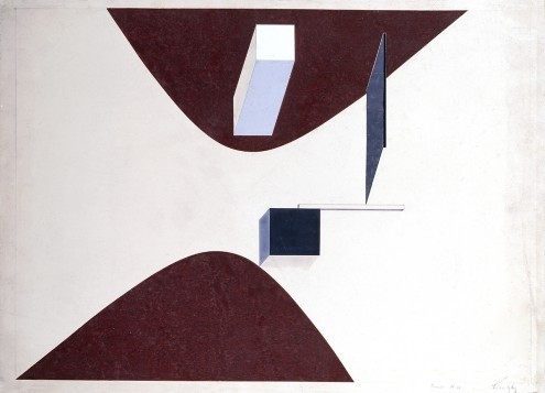 El Lissitzky, Proun N 90 (Avantgarde, Konstruktivismus, geometrische Formen, Klassische Moderne, Malerei, Wunschröße, Büro, Business, Wohnzimmer, bunt)