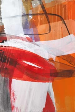 El Ruttkau, Red Expression II (Abstrakt, Abstrakte Malerei, zeitgenössich, energetisch, dynamisch, schwungvoll, modern, Büro, Business, Wohnzimmer, Wunschgröße, leuchtend, bunt)