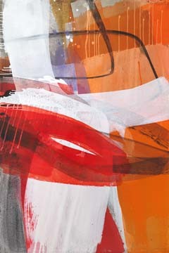 El Ruttkau, Red Expression II (Abstrakt, Abstrakte Malerei, zeitgenössich, energetisch, dynamisch, schwungvoll, modern, Büro, Business, Wohnzimmer, Wunschgröße, leuchtend, bunt)